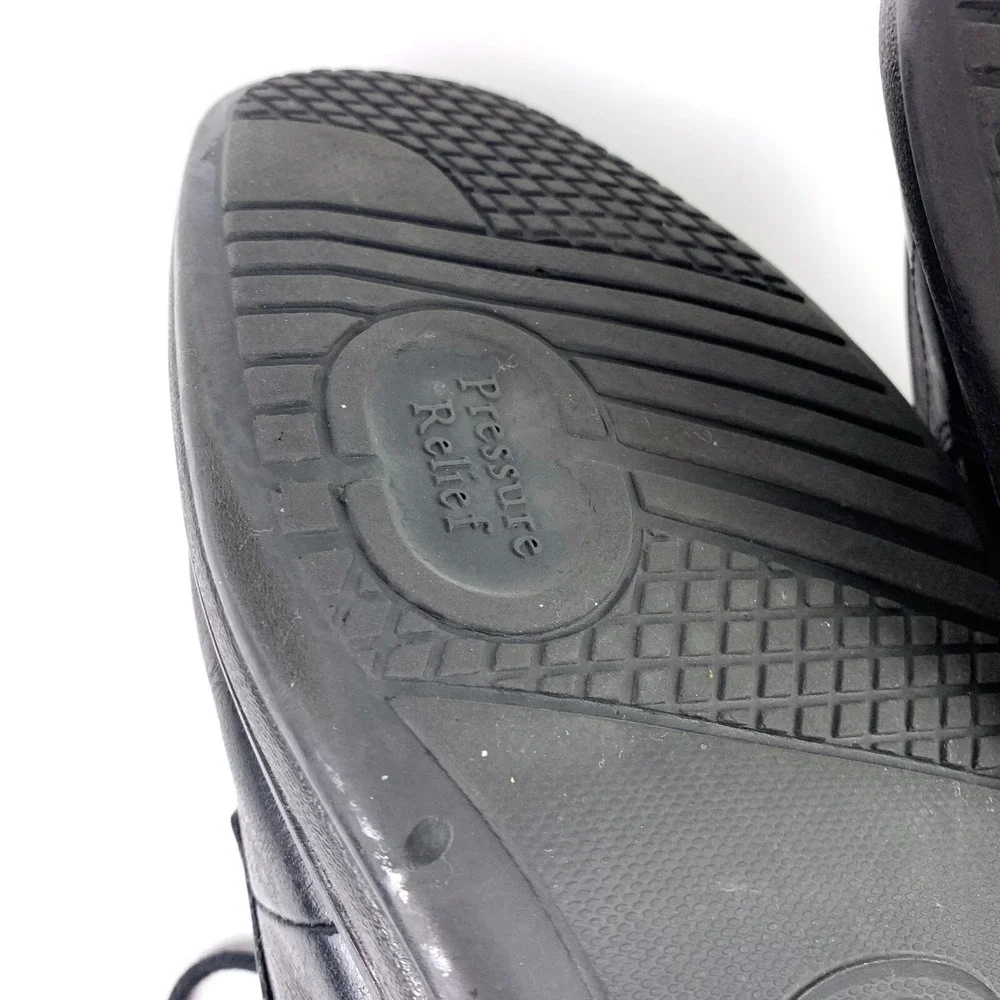 Dr. Comfort Classic Mens Dress Shoe Black Leather Sz 9.5W Medical Diabetic *READ